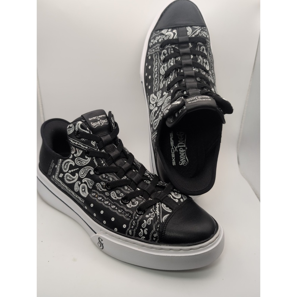 Sketchers X Snoop Dogg Size Mens 10.5 Black & White Paisley Bandana Music